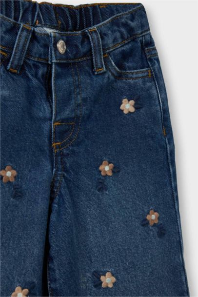 Baby Girl Culotte Floral Patterned Jeans