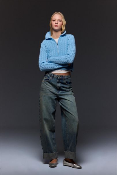 Slim Fit Polo Collar Cardigan