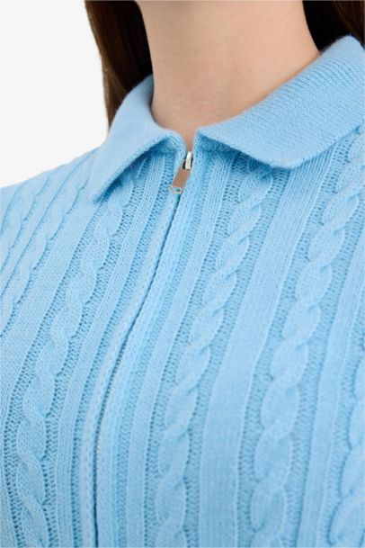 Slim Fit Polo Collar Cardigan