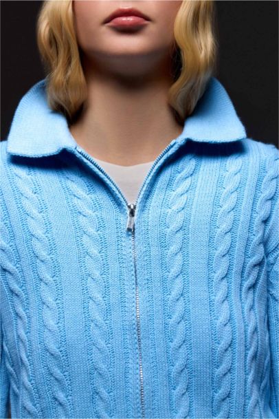 Slim Fit Polo Collar Cardigan