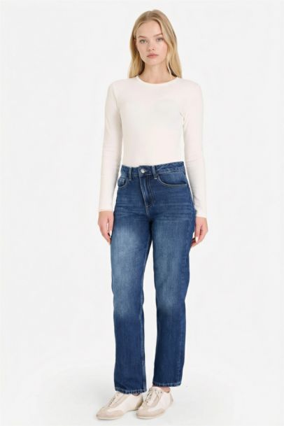 Mom Fit High Waist Ankle Length Jeans