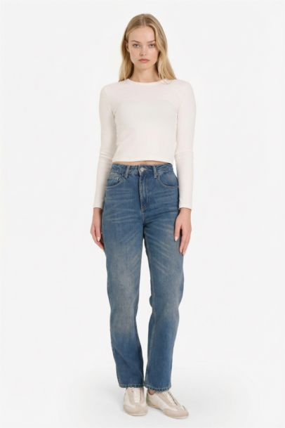 Mom Fit High Waist Ankle Length Jeans
