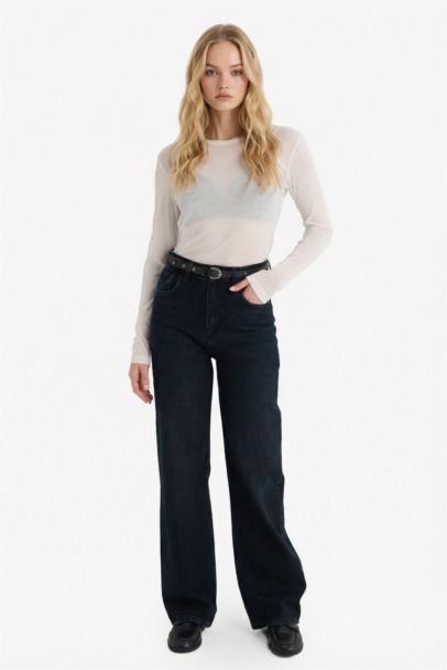 90's Wide Leg High Waist Long Jeans