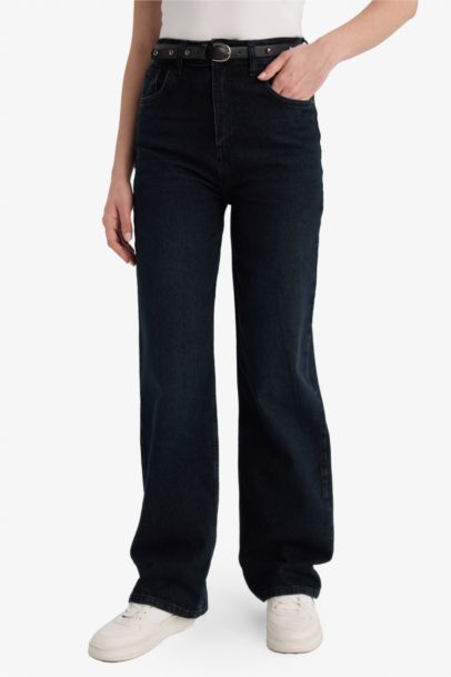 90's Wide Leg High Waist Long Jeans