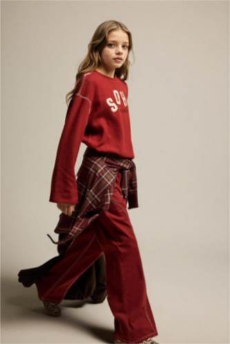 Girl Wide Leg Gabardine Trousers