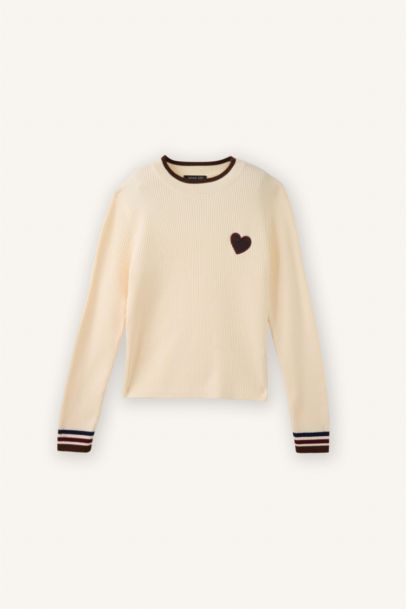 Regular Fıt Dik Yaka Nakışlı Kazak Kız Çocuk