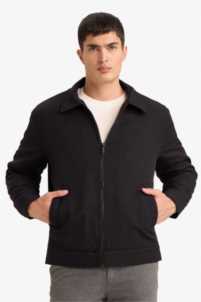 Regular Fit Shirt Collar Lined Jacket