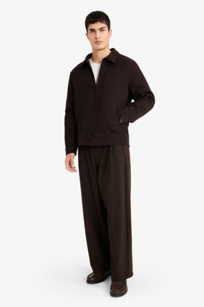 Veste à col polo doublée à fermeture zip Coupe régulière