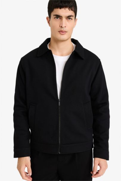 Regular Fit Shirt Collar Lined Jacket