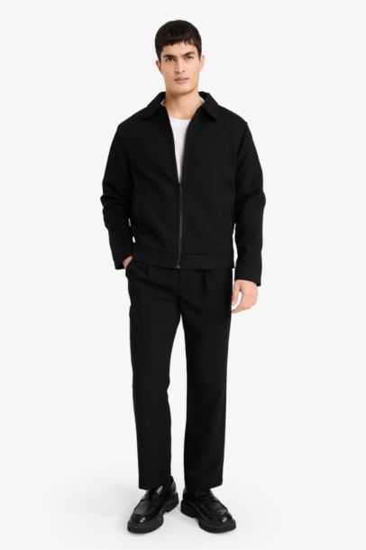 Regular Fit Shirt Collar Lined Jacket