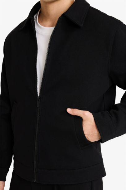 Regular Fit Shirt Collar Lined Jacket