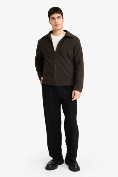 Regular Fit Shirt Collar Lined Jacket