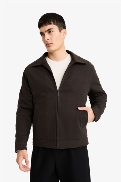 Regular Fit Shirt Collar Lined Jacket