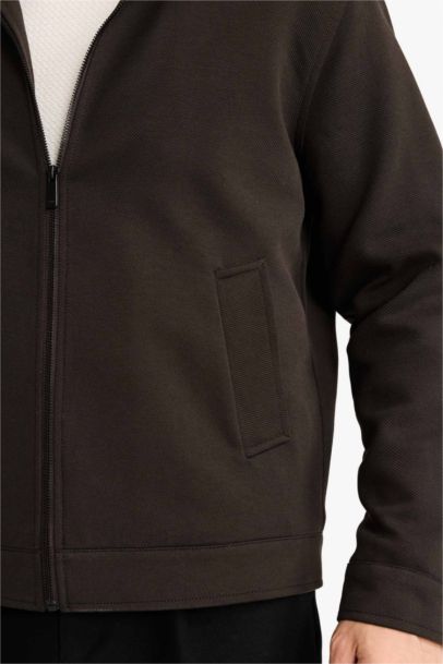 Regular Fit Shirt Collar Lined Jacket