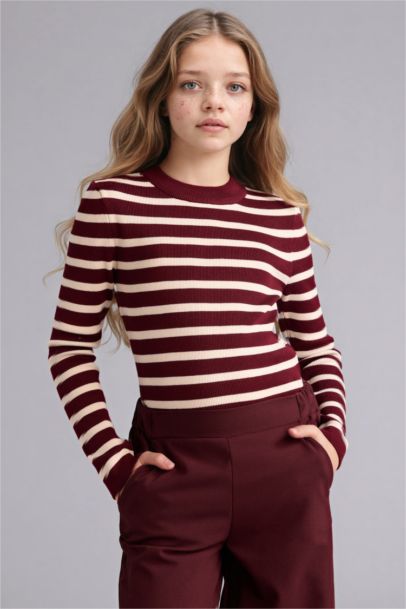Pull rayé pour fille