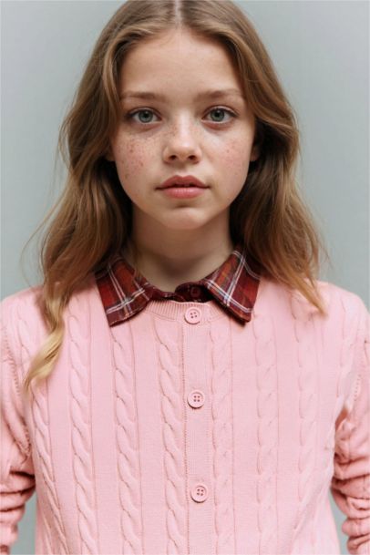 Cardigan à col rond pour fille