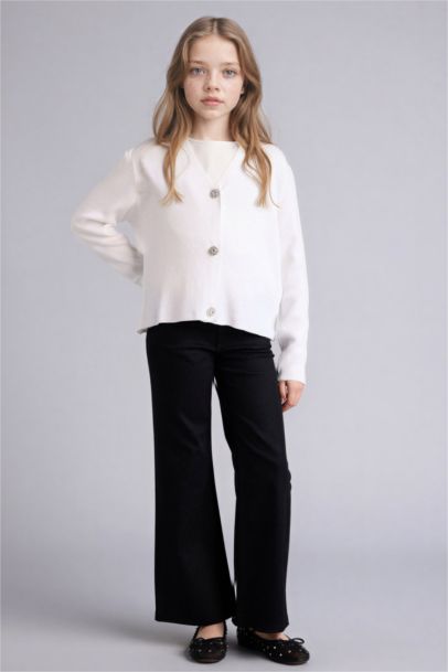 V Yaka Hırka Kız Çocuk