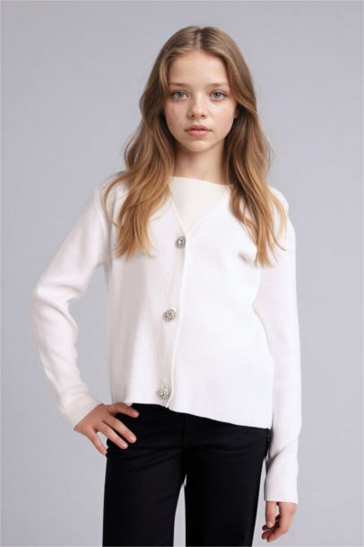 V Yaka Hırka Kız Çocuk