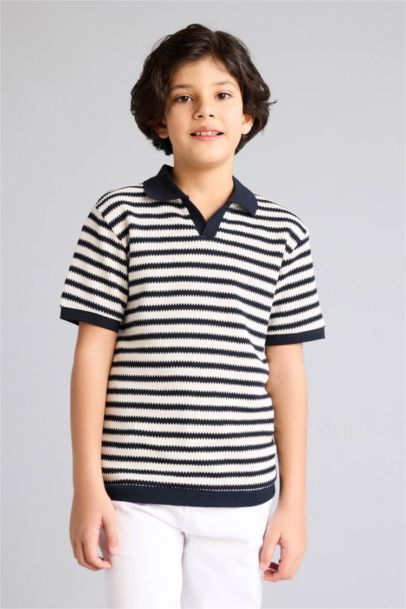 Regular Fıt Apaş Yaka Kısa Kollu Polo Tişört Erkek Çocuk