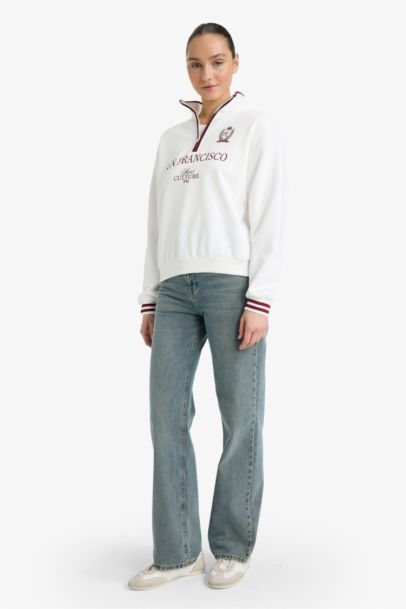 Relax Fit Printed Long Sleeve Sweatshirt