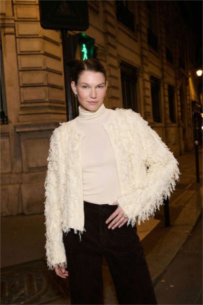 Regular Fit Crew Neck Fringed Knitwear Cardigan