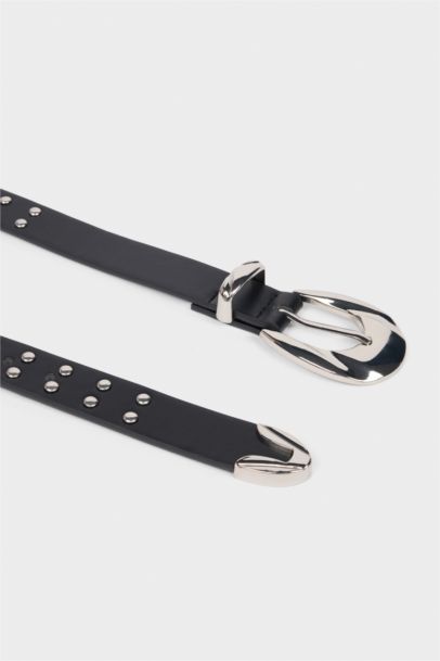 Kadın Oval Toka Suni Deri Klasik Kemer