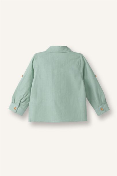 Flamlı Poplin Gömlek Erkek Bebek