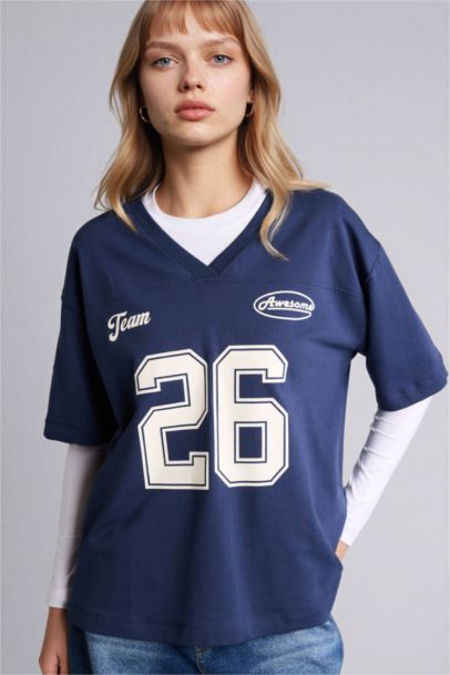 Oversize Fit Printed Short Sleeve T-Shirt