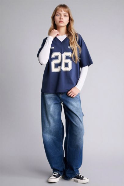 Oversize Fit Printed Short Sleeve T-Shirt