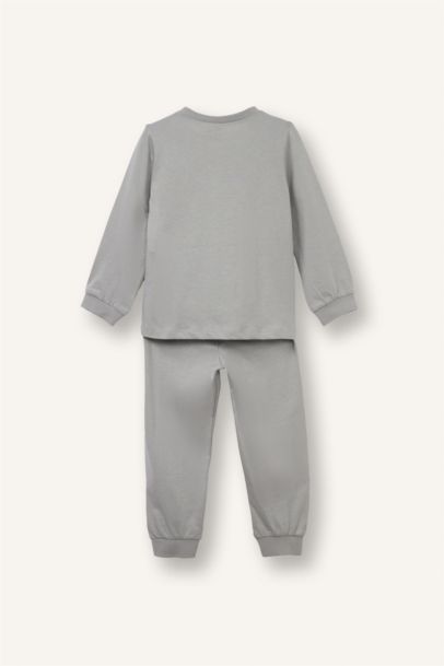 %100 Pamuklu Baskılı Beli Lastikli Pijama Takımı Erkek Bebek