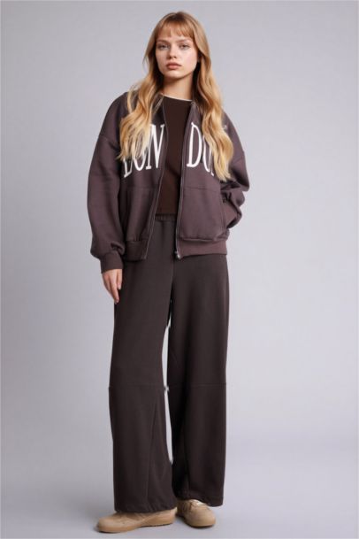 Oversize Fit Printed Thick Fabric Cardigan