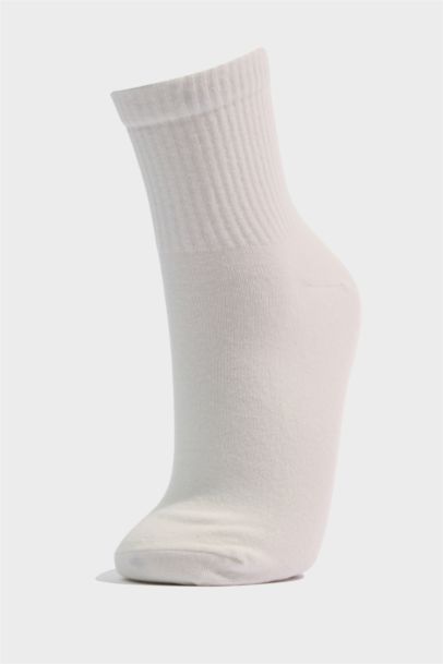 Kadın Rahat Lastikli 5'li Pamuklu Soket Çorap