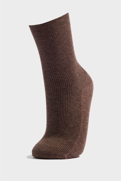 Kadın Nakışlı 3'lü Pamuklu Uzun Çorap