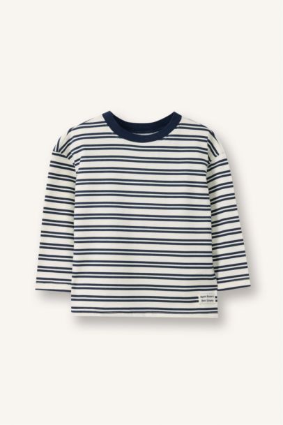 Oversize Çizgili Tişört Erkek Bebek
