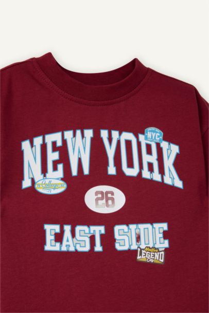 Oversıze Baskılı Kısa Kollu Tişört Erkek Bebek