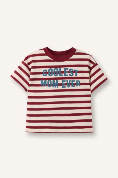 Baby Boy Oversize Fit Printed Fabric Short Sleeve T-Shirt