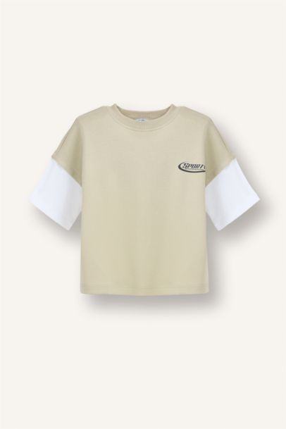 Oversıze Baskılı Tişört Erkek Bebek