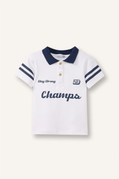 Oversıze Kısa Kollu Polo Tişört Erkek Bebek