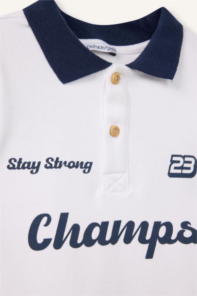 Oversıze Kısa Kollu Polo Tişört Erkek Bebek