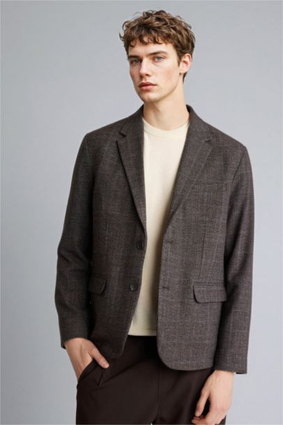 Regular Fıt Astarlı Blazer Ceket