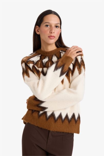 Oversıze Bisiklet Yaka Triko Kazak