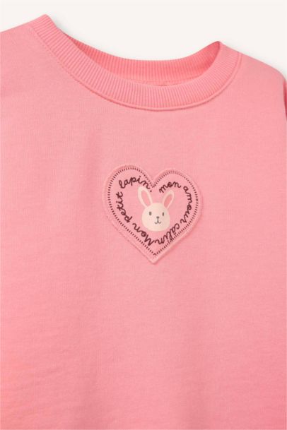 سويت شيرت أوفر سايز بطبعة للرضع بناتي