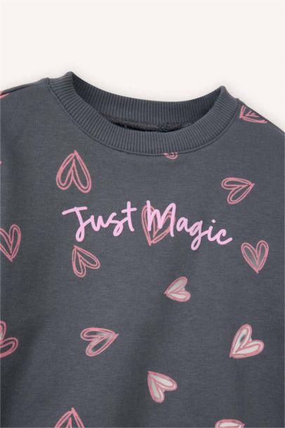 سويت شيرت بيبي بناتي اوفر سايز بياخة مستديرة