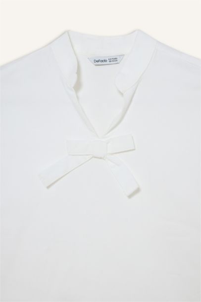 Regular Fıt Poplin Uzun Kollu Bluz Kız Çocuk