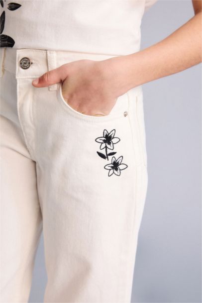 Wıde Leg Gabardin Pantolon Kız Çocuk