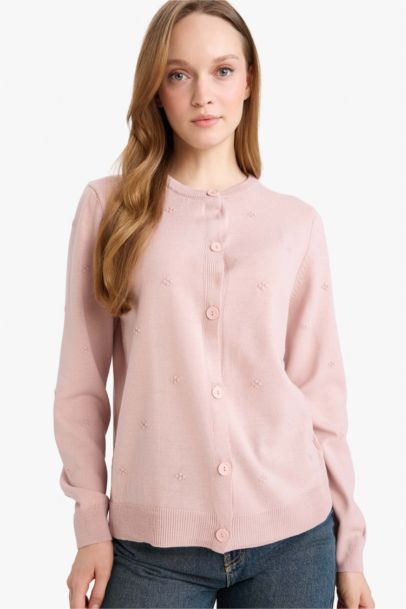 Regular Fit Crew Neck Knitwear Cardigan