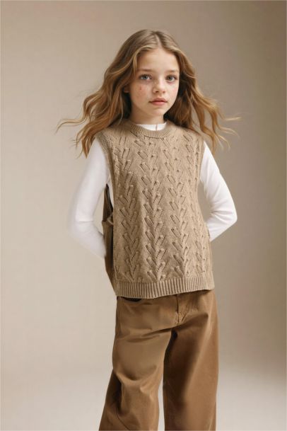 Girl Openwork Vest