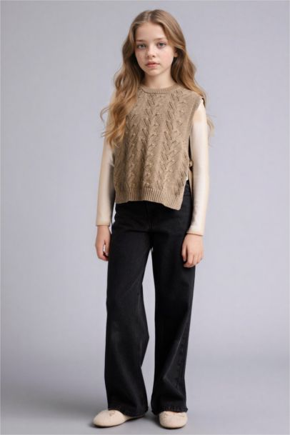 Ajurlu Süveter Kız Çocuk