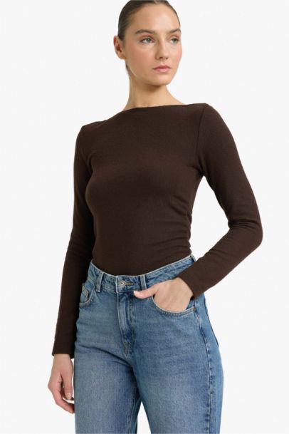Slim Fit Half Turtleneck Long Sleeve T-Shirt