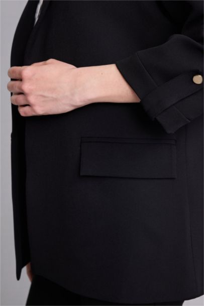 بليزر قصة عادية بياقة جاكيت